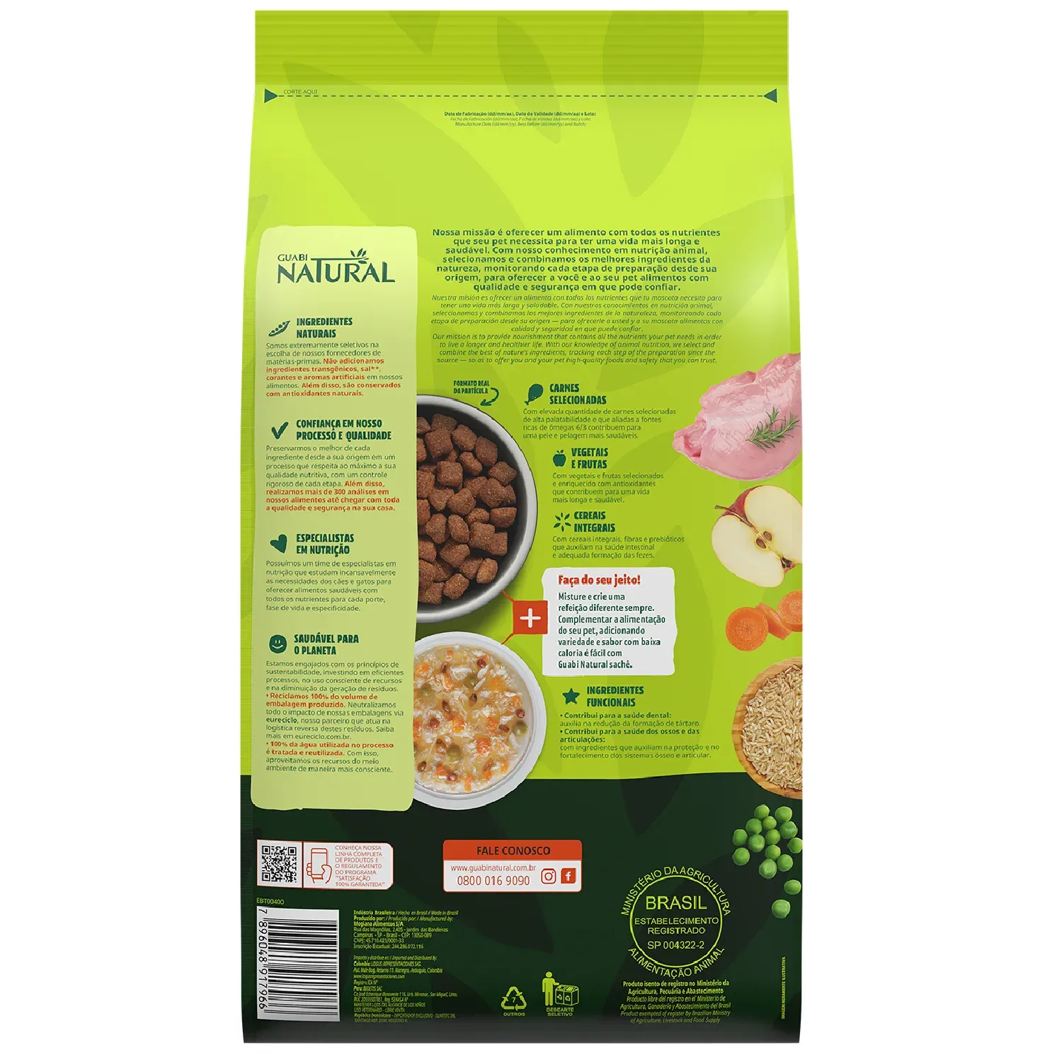 Racao Guabi Natural Caes Senior Porte Medio e Grande Frango e Arroz Integral 2